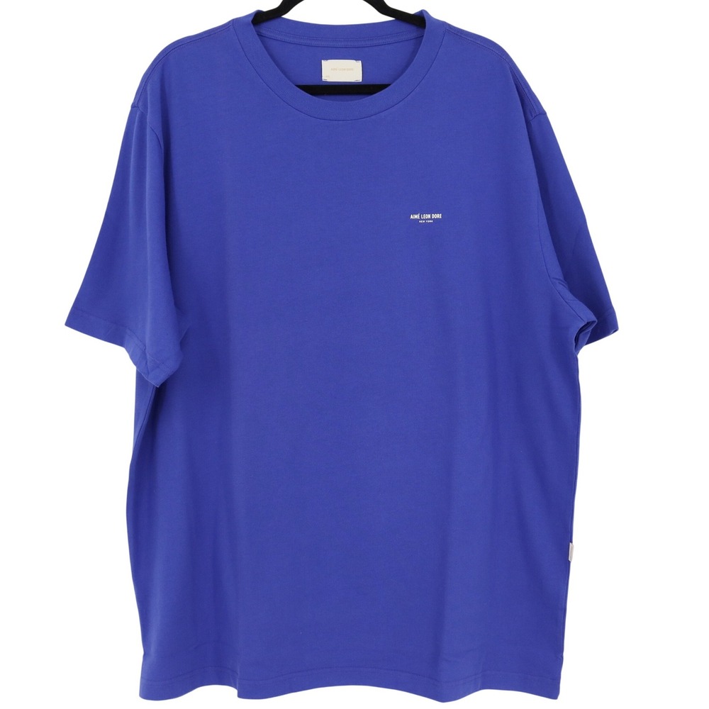 Aime Leon Dore New York Logo Graphic T-Shirt Blue Mens XXL Made in Portugal